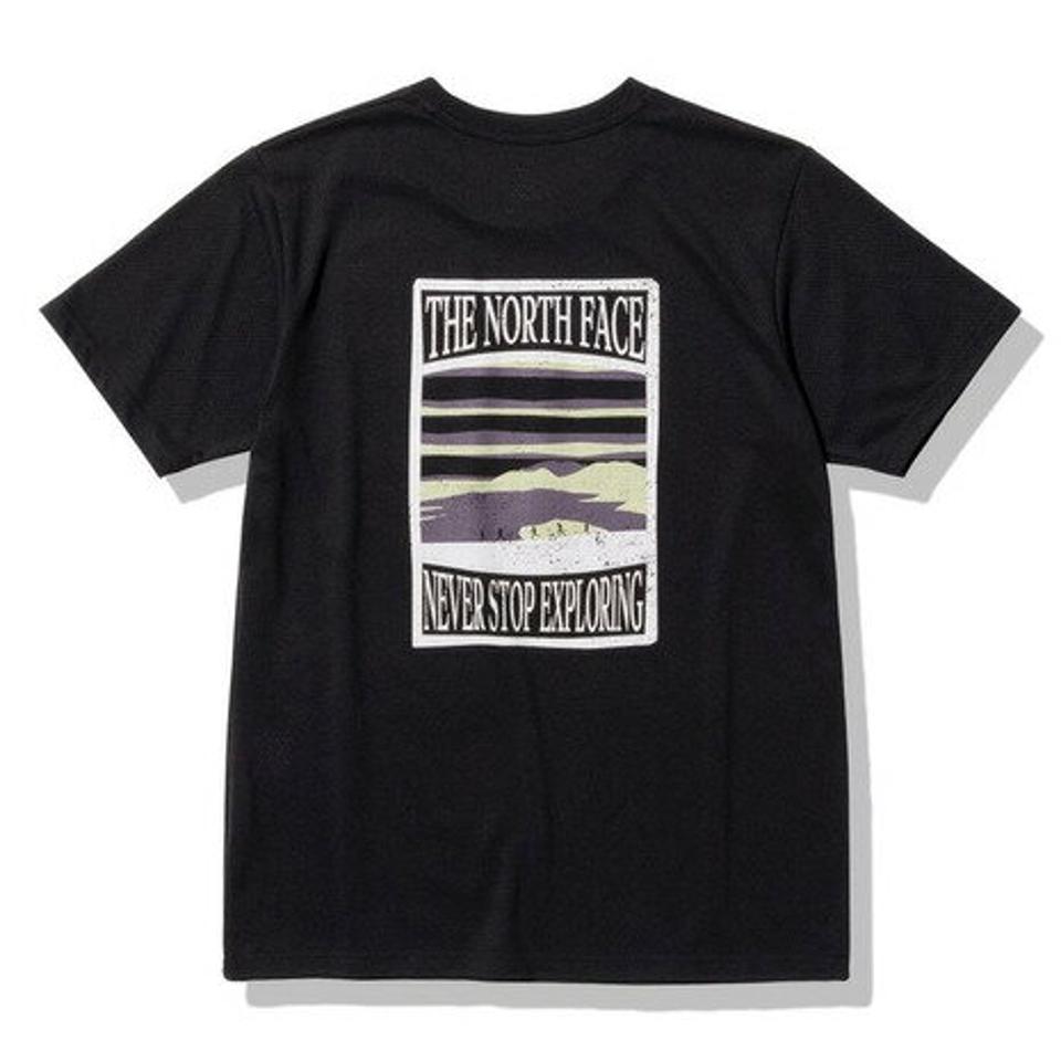 ノースフェイス(THE NORTH FACE)(メンズ)ショートスリーブトレイルスタンプメッシュTシャツ NT32370 K