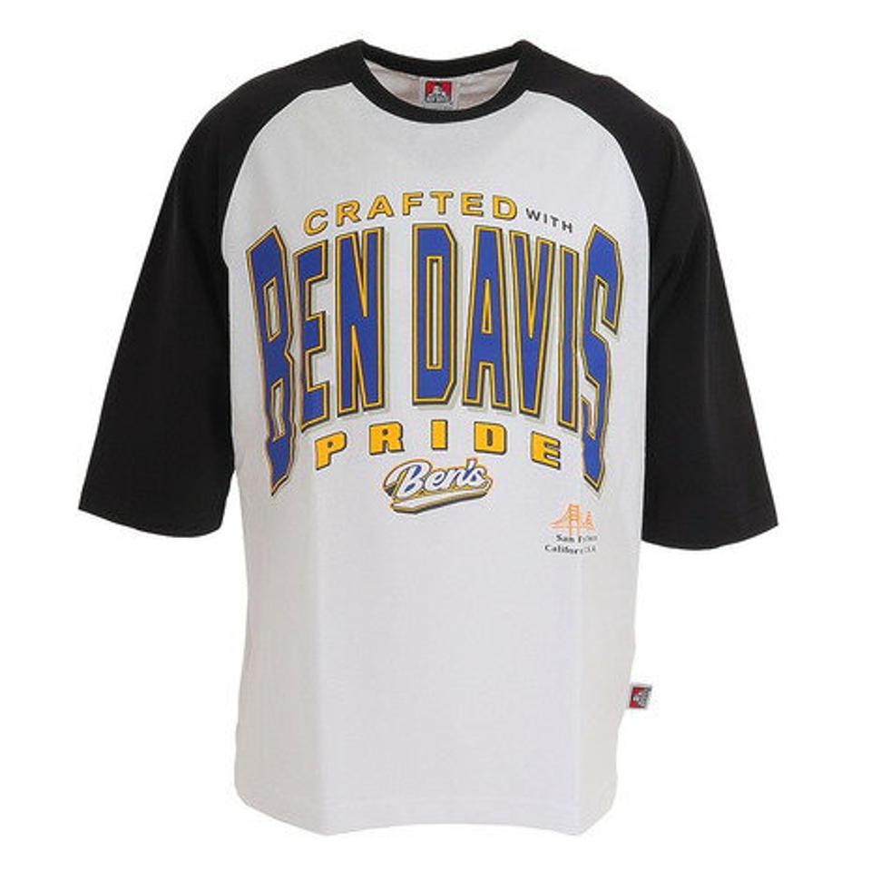 【20%OFFクーポン対象!8/10まで】ベンデイビス(BEN DAVIS)(メンズ)半袖Tシャツ メンズ ラグラン 23580011-BLK