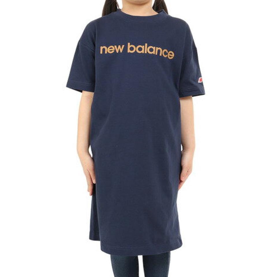 【20%OFFクーポン対象!6/11まで】ニューバランス(new balance)(キッズ)半袖Tシャツ ジュニア リニアロゴ ドレス ABD35052NNY