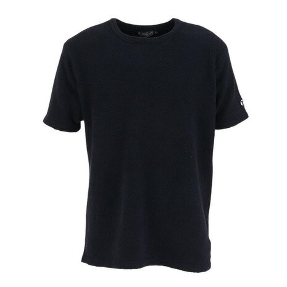 テリック(TELIC)(メンズ)半袖Tシャツ メンズ シャギーニットTシャツ 23SSTE-003 NV