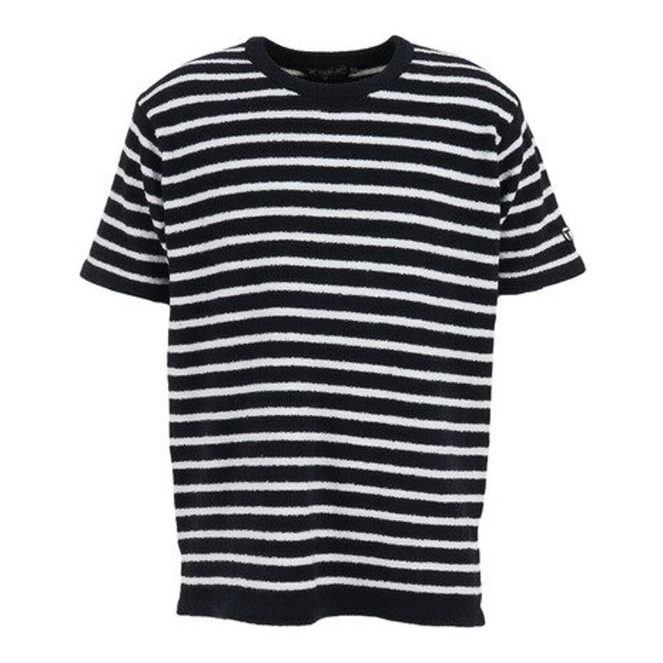 【20%OFFクーポン対象!6/28まで】テリック(TELIC)(メンズ)半袖Tシャツ メンズ シャギーニットボーダーTシャツ 23SSTE-002 NV