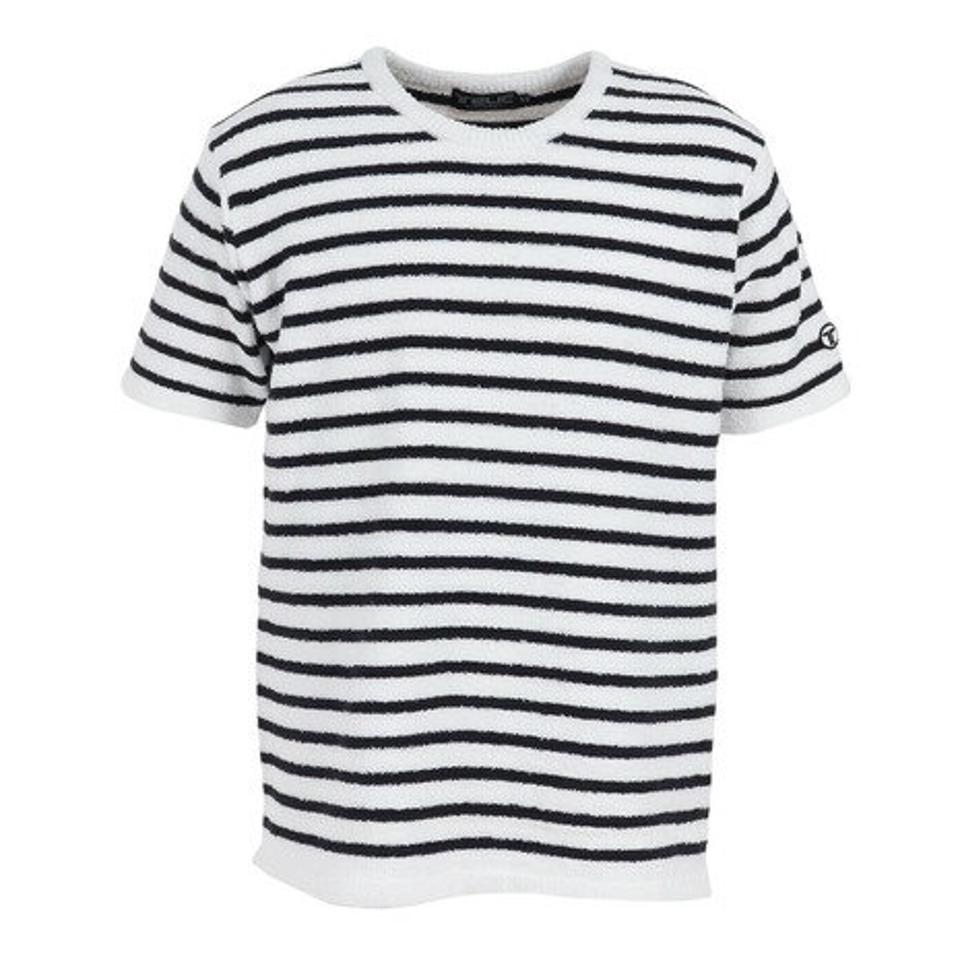 【20%OFFクーポン対象!6/28まで】テリック(TELIC)(メンズ)半袖Tシャツ メンズ シャギーニットボーダーTシャツ 23SSTE-002 WHT