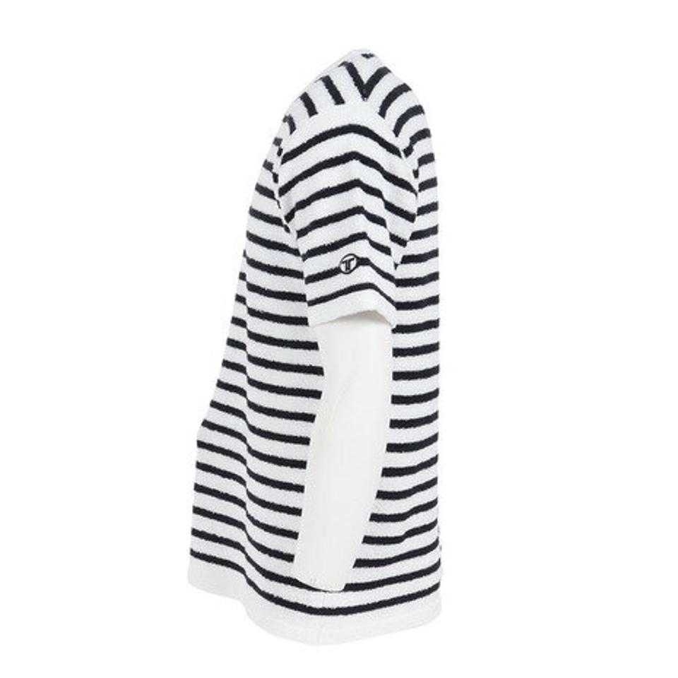 【20%OFFクーポン対象!6/28まで】テリック(TELIC)(メンズ)半袖Tシャツ メンズ シャギーニットボーダーTシャツ 23SSTE-002 WHT