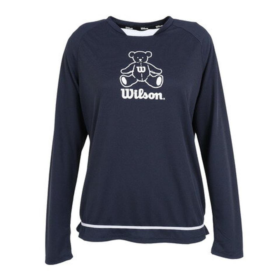 ウイルソン(Wilson)(レディース)テニスウェア レディース ラグラン 長袖Tシャツ 紫外線遮蔽率90%以上 UVカット 紫外線対策 吸水速乾 413265-NV