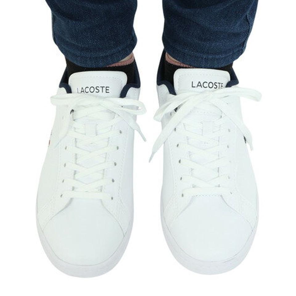 ラコステ（LACOSTE）（レディース）カジュアルシューズ カーナビー プロ TRI 123 1 SFA ホワイト ネイビー 45SFA0084-407 スニーカー スポーツシューズ