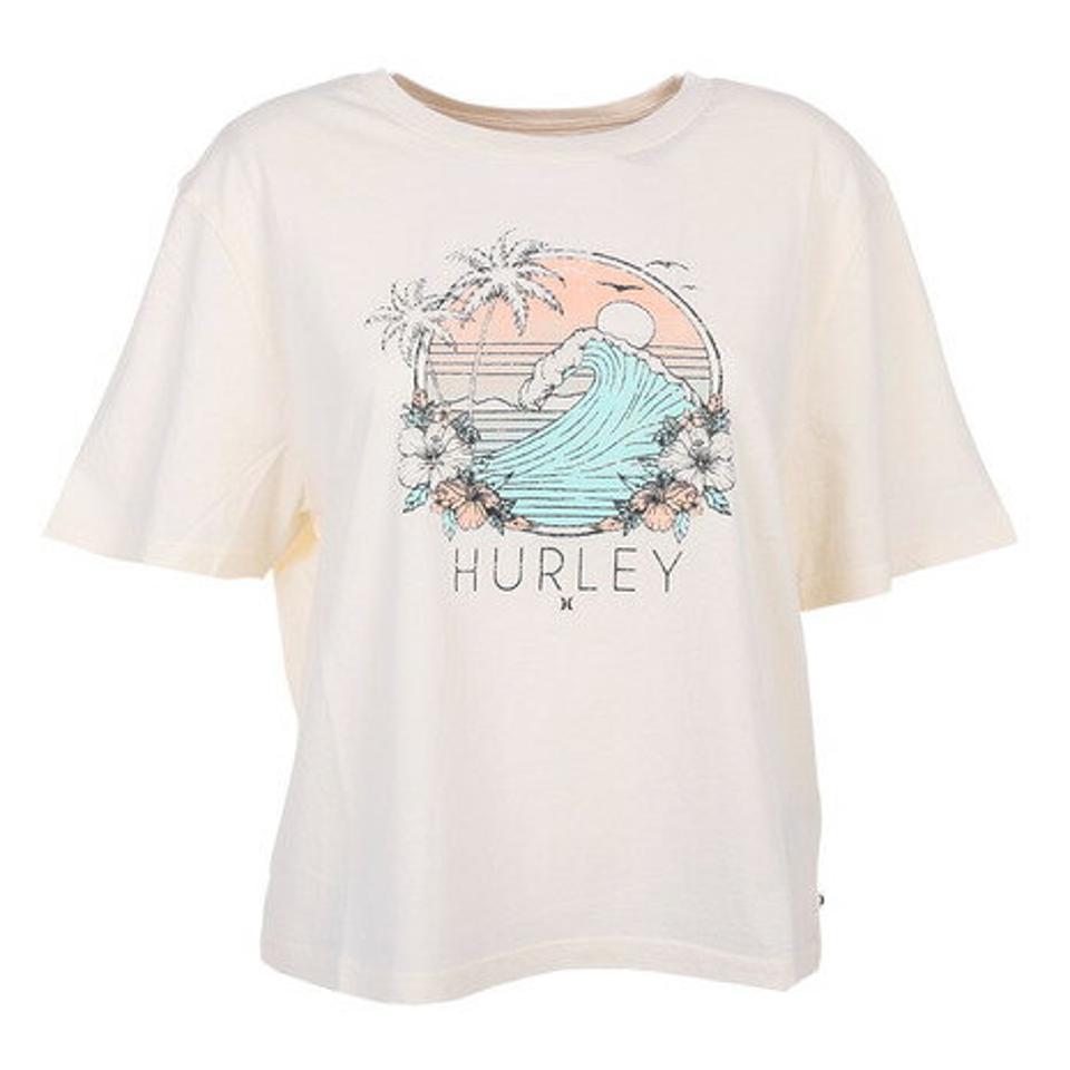 ハーレー(HURLEY)(レディース)半袖Tシャツ レディース LEONNA WASHED CROP 22 3HS1570143-TOFU