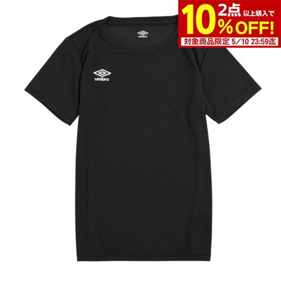 【2点10%OFFクーポン対象!8/10まで】アンブロ(UMBRO)(レディース)半袖Tシャツレディース ワンポイント ドライ UMWTJA56 BLK