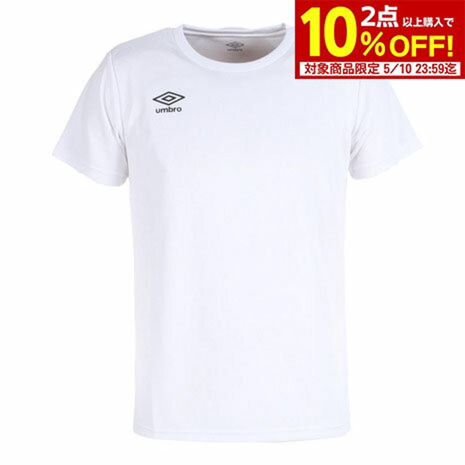 【2点10%OFFクーポン対象!8/10まで】アンブロ(UMBRO)(メンズ)半袖Tシャツ メンズ ワンポイント ドライ UMUTJA55 WHT