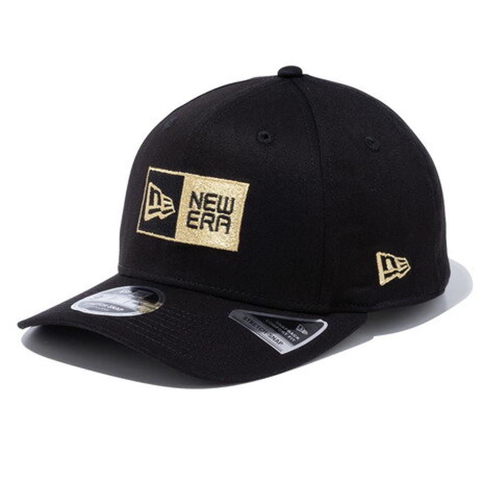 ニューエラ（NEW ERA）（メンズ）9FIFTY ストレッチスナップ ボックスロゴ ブラック×ゴールド キャップ 13552072