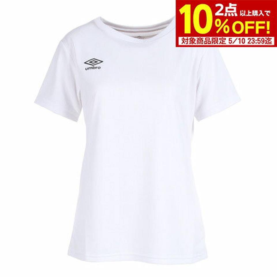 【2点10%OFFクーポン対象!8/10まで】アンブロ(UMBRO)(レディース)半袖Tシャツ レディース ワンポイント ドライ UMWTJA56 WHT