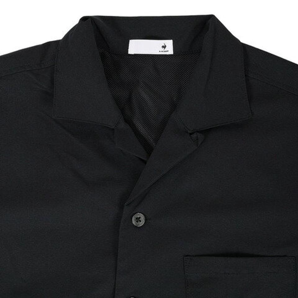 ルコック スポルティフ(le coq sportif)(メンズ)半袖Tシャツ メンズ グランデイズ オープンカラーシャツ QMMVJA50XB BK