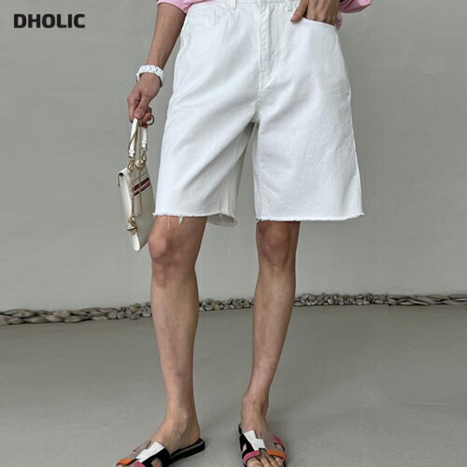 フレイドワイドハーフパンツ・p004929 レディース 【pt】 韓国ファッション ボトムス パンツ ハーフ丈 ハイウエスト フレイド カットオフ ワイド ルーズフィット コットン 綿100 無地 大人カジュアル レトロ 春 夏 カジュアル MKT