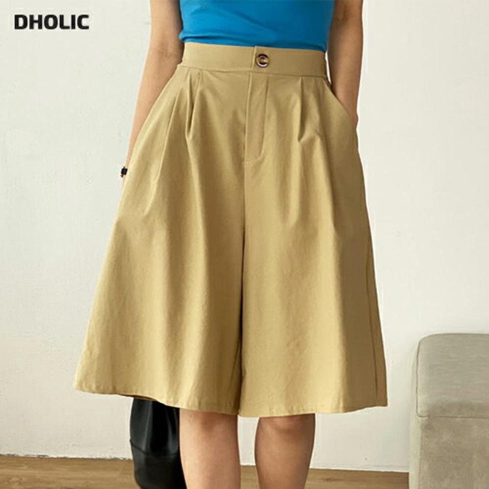 バックゴムタックハーフパンツ・r00698 レディース 【pt】 韓国ファッション パンツ ボトムス ハーフパンツ ワイド ハイウエスト バックゴム 楽ちん お出かけ レジャー 行楽 大人 カジュアル ツータック 春 夏 カジュアル