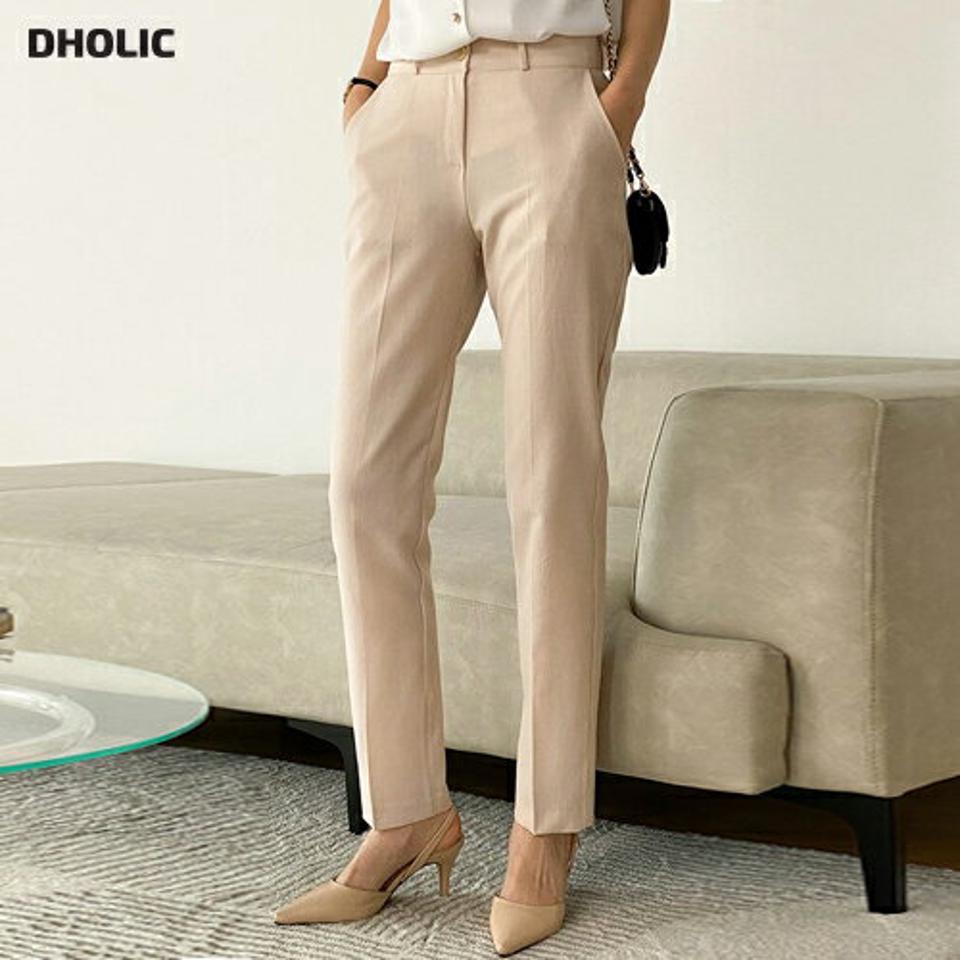 スリムストレートスラックス・t00694 レディース 【pt】 韓国ファッション パンツ ボトムス スラックス スリムフィット タイト ストレート センタープレス ハイウエスト 大人 オフィス カジュアル フェミニン 春 夏 カジュアル