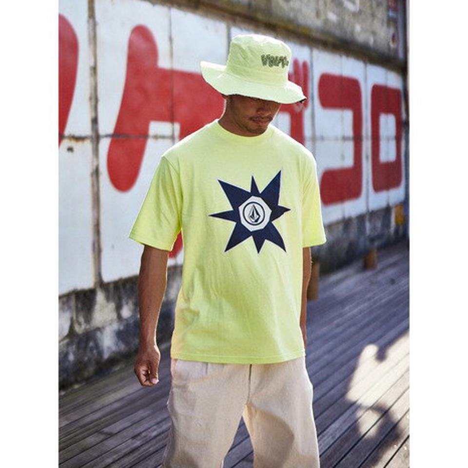 ボルコム(Volcom)(メンズ)半袖Tシャツ メンズ ENTERTAINMENT LONG PLAYING 23SP AF312301 HILIGHTER GREEN