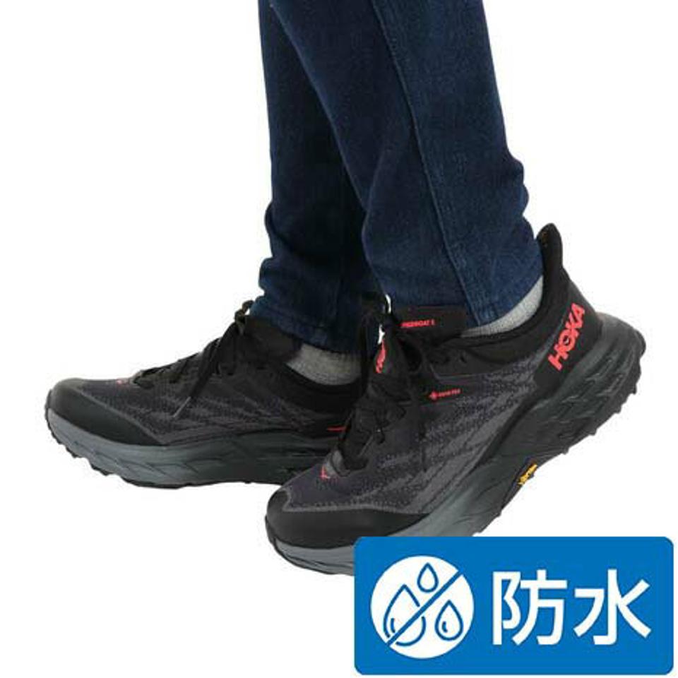 ホカ（HOKA）（レディース）ランニングシューズ スピードゴート 5 GTX ブラック 1127913-BBLC スニーカー トレイラン 防水 雨天 雨 厚底 山登道