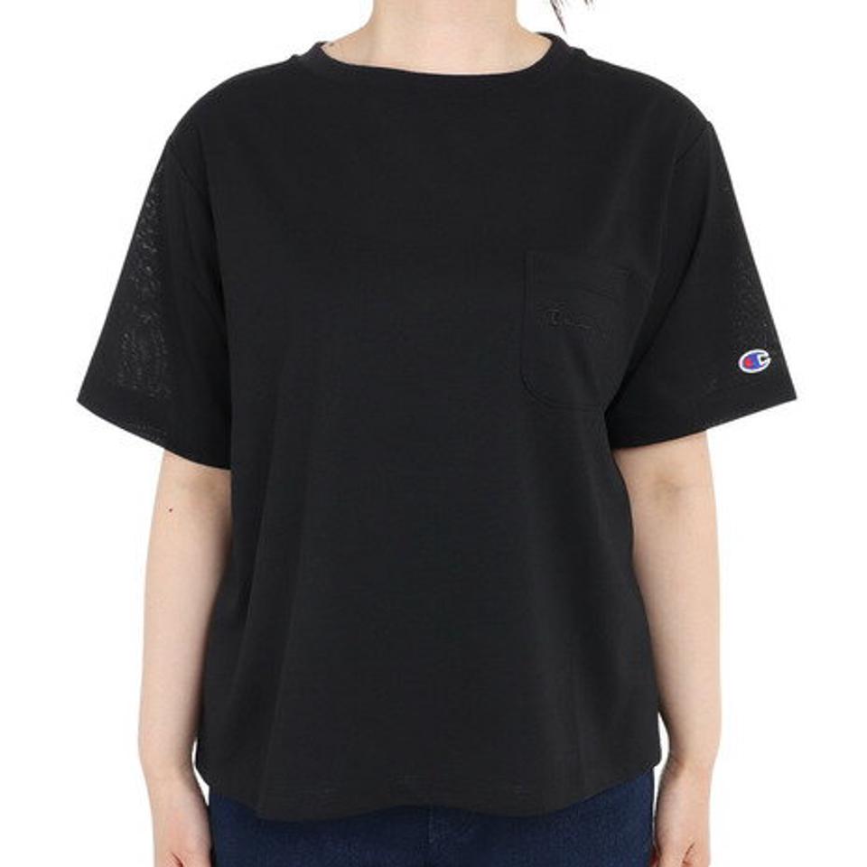 チャンピオン-ヘリテイジ(CHAMPION-HERITAGE)(レディース)半袖Tシャツ レディース 黒 UV加工 CW-X320 090