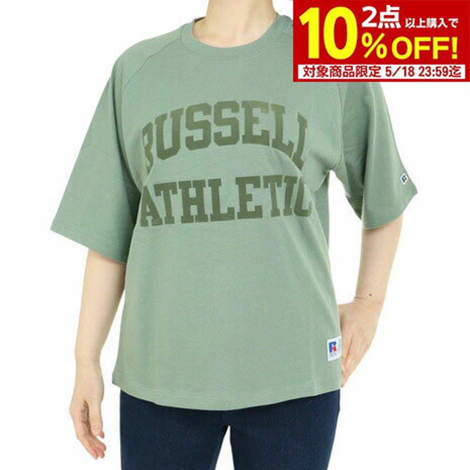 【10%OFFクーポン対象!8/10まで】ラッセル(RUSSELL)(レディース)半袖Tシャツ レディース 88/12 ラグラン RBL23S1004 GRN