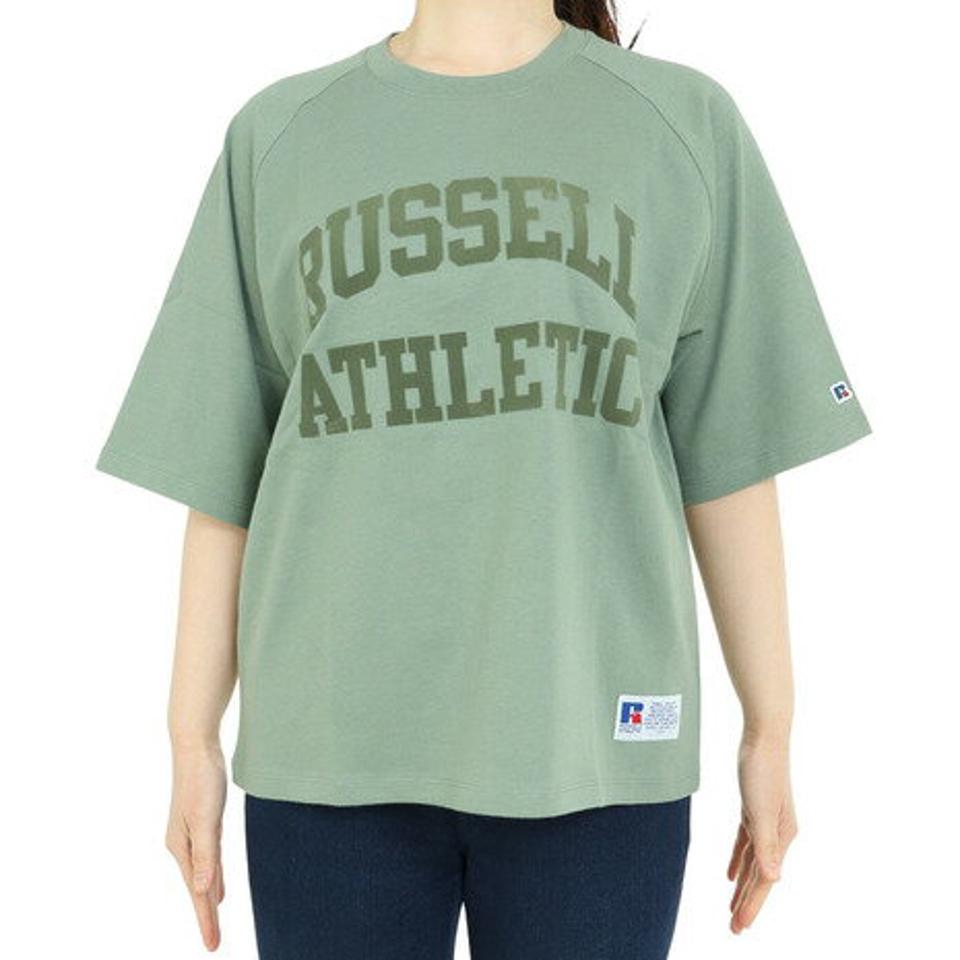 【10%OFFクーポン対象!8/10まで】ラッセル(RUSSELL)(レディース)半袖Tシャツ レディース 88/12 ラグラン RBL23S1004 GRN