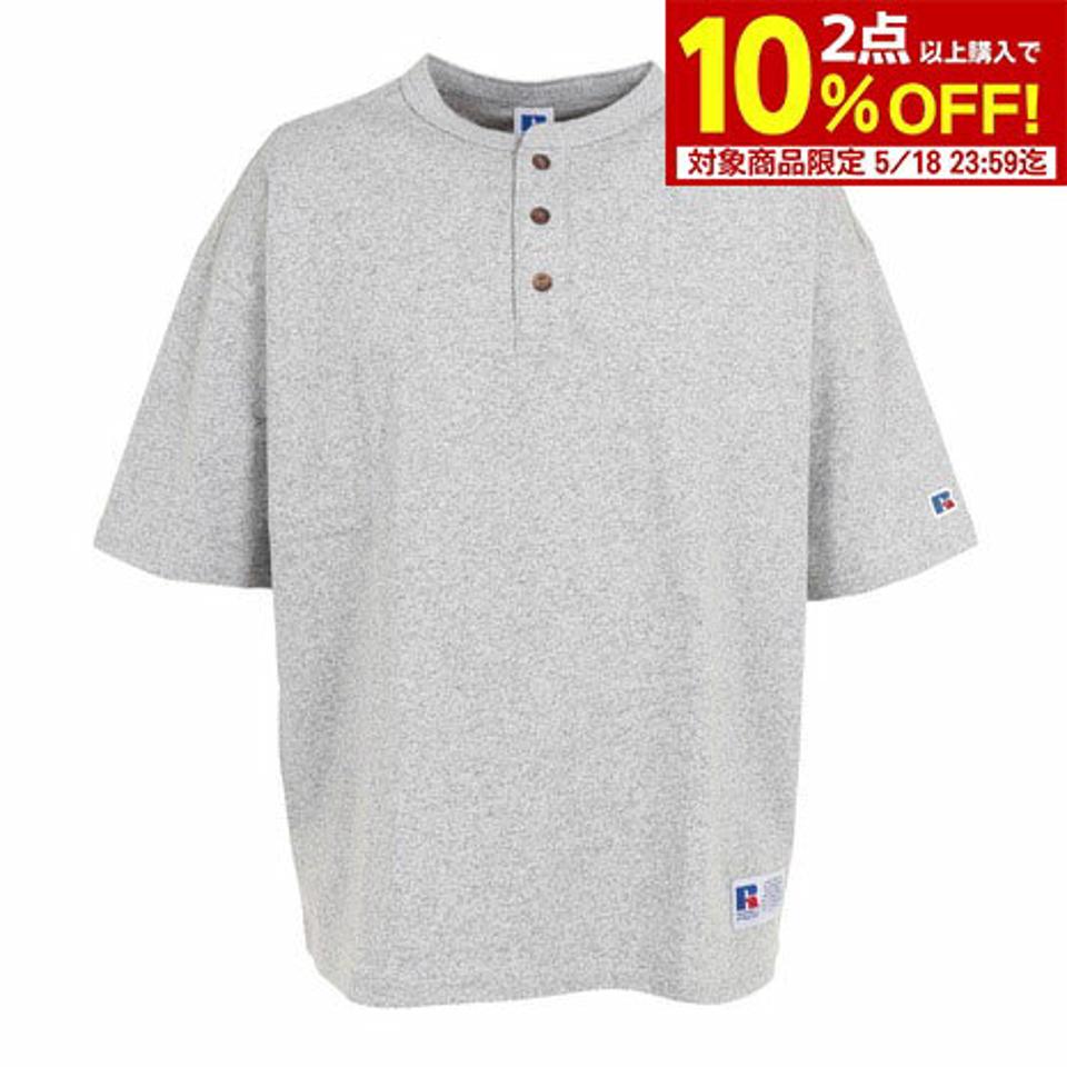 ラッセル(RUSSELL)(メンズ)半袖Tシャツ 88/12 ヘンリーネック RBM23S0006