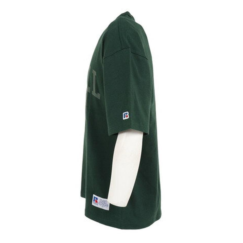 【10%OFFクーポン対象!2/1まで】ラッセル(RUSSELL)(メンズ)半袖Tシャツ メンズ 88/12 カレッジクルーネック RBM23S0005 GRN