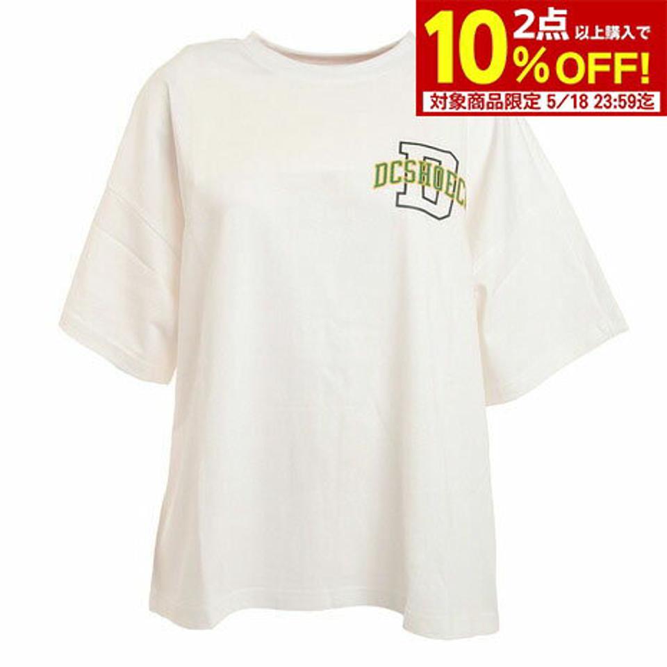 ディーシー・シュー(DC SHOE)(レディース)22 WS COLLEGE CROPPED 半袖Tシャツ 22SPLST221308WHT