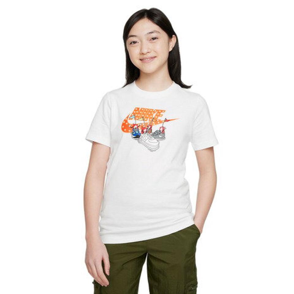 ナイキ(NIKE)(キッズ)半袖Tシャツ キッズ 白 コットン ボクシー FD0844-100