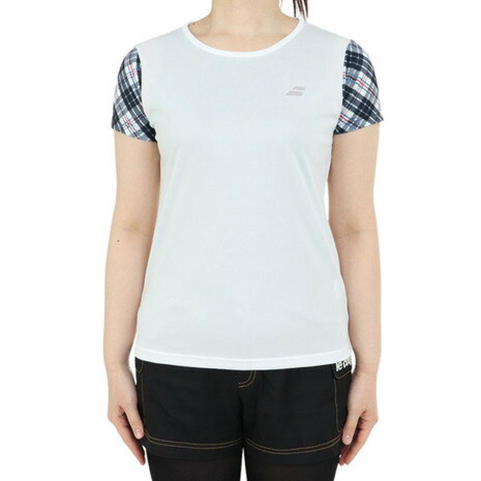 【10%OFFクーポン対象!5/17まで】バボラ(BABOLAT)(レディース)テニスウェア レディース PURE 半袖Tシャツ BWP3528 WH