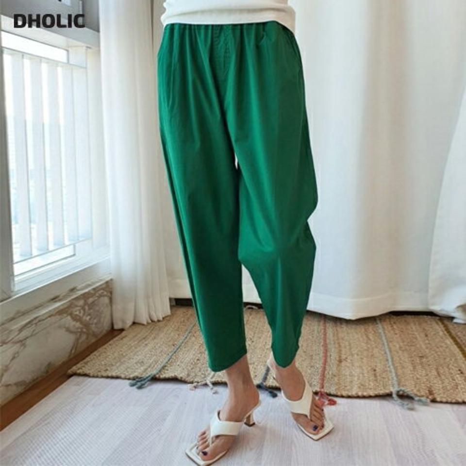 コットンイージーテーパードパンツ・p005102 レディース 【pt】 韓国ファッション ボトムス パンツ テーパード ロング丈 9分丈 イージー ウエストゴム コットン ストレート 綿100 無地 カラフル シンプル デイリー 春 夏 カジュアル MKT
