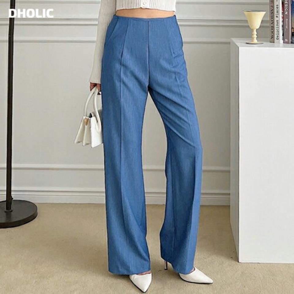 ダーツデニムストレートパンツ・p005389 レディース 【pt】 韓国ファッション ボトムス パンツ デニムパンツ デニム ロング丈 フルレングス ダーツ ストレート ルーズ レーヨン混 無地 シンプル デイリー 春 夏 カジュアル MKT