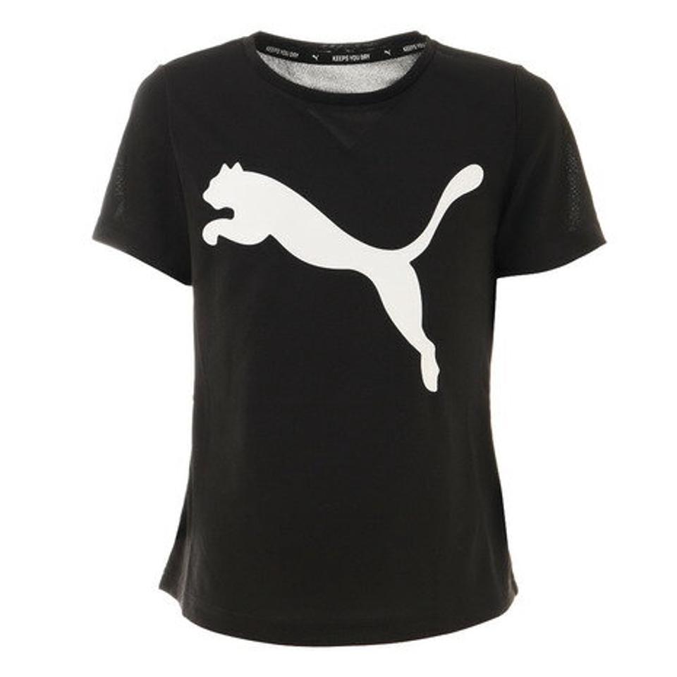 プーマ(PUMA)(キッズ)Tシャツ 半袖 キッズ ガールズ 女の子 ESS アクティブ Tシャツ 黒 ブラック 589039 01 BLK