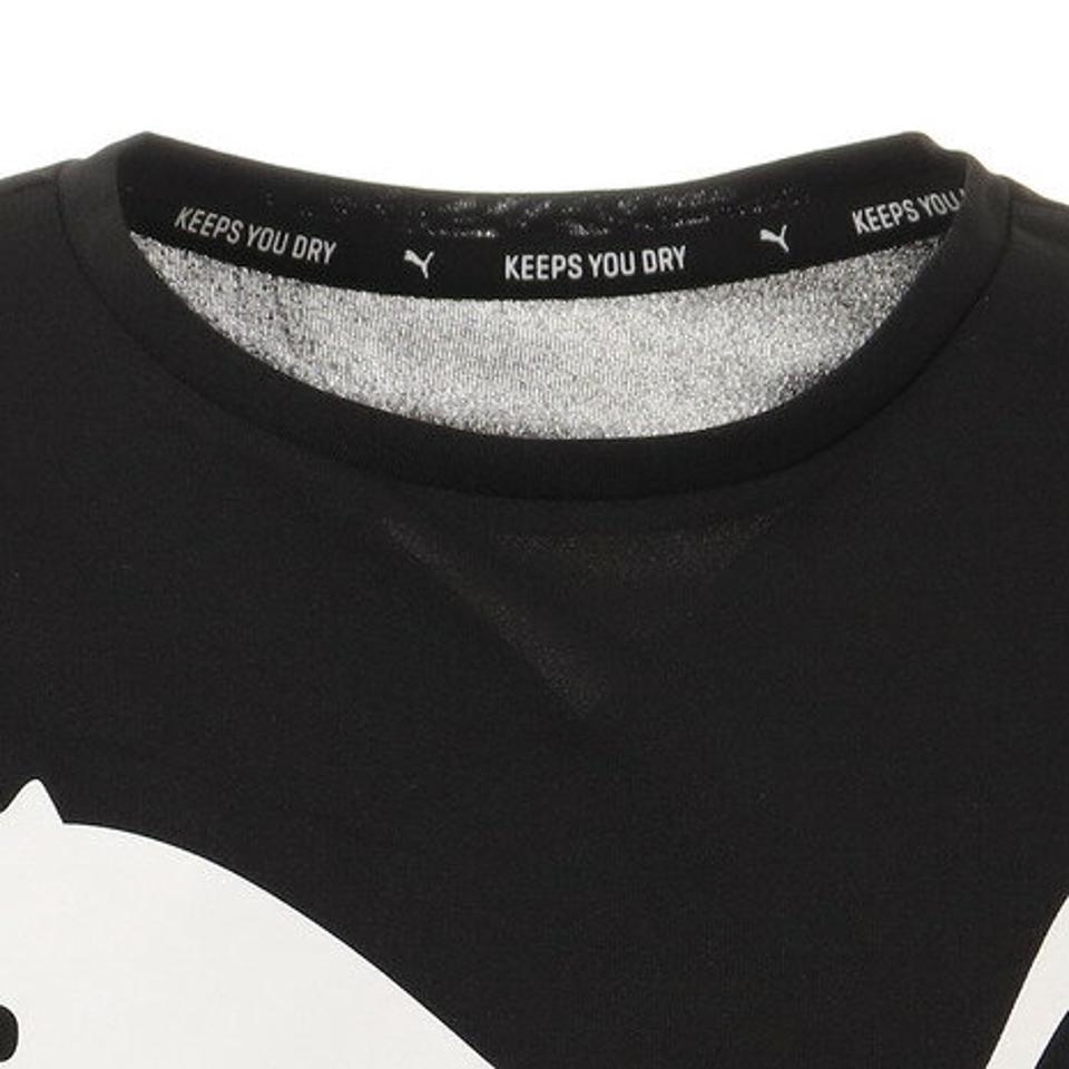 プーマ(PUMA)(キッズ)Tシャツ 半袖 キッズ ガールズ 女の子 ESS アクティブ Tシャツ 黒 ブラック 589039 01 BLK