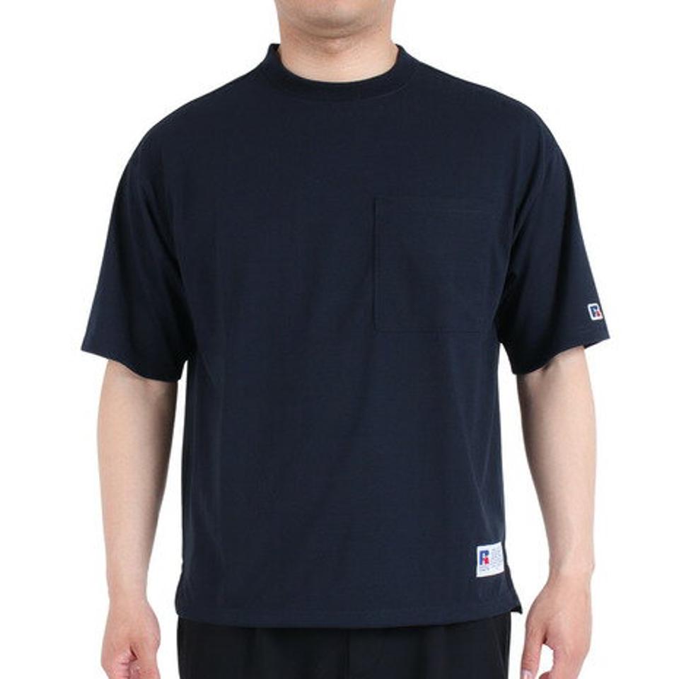 【20%OFFクーポン対象!8/10まで】ラッセル(RUSSELL)(メンズ)半袖Tシャツ メンズ コットンライク ポケット RBM23S0009 NVY