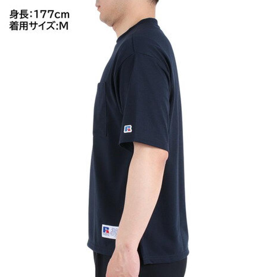 【20%OFFクーポン対象!8/10まで】ラッセル(RUSSELL)(メンズ)半袖Tシャツ メンズ コットンライク ポケット RBM23S0009 NVY