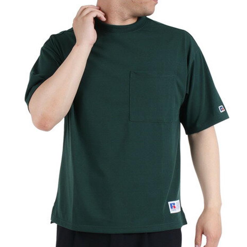 【20%OFFクーポン対象!8/10まで】ラッセル(RUSSELL)(メンズ)半袖Tシャツ メンズ コットンライク RBM23S0009 GRN