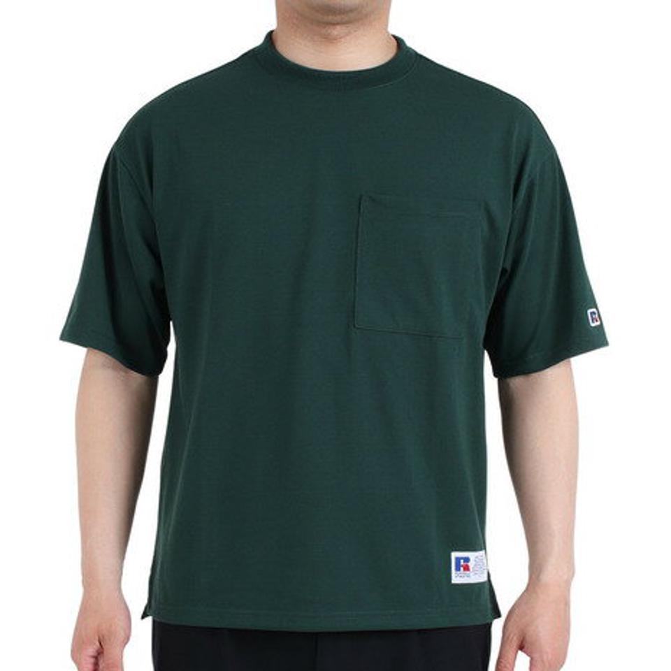 【20%OFFクーポン対象!8/10まで】ラッセル(RUSSELL)(メンズ)半袖Tシャツ メンズ コットンライク RBM23S0009 GRN