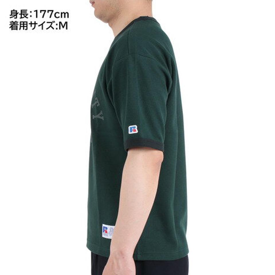 【10%OFFクーポン対象!8/10まで】ラッセル(RUSSELL)(メンズ)半袖Tシャツ メンズ ドライフィット 鹿の子 RBM23S0007 GRN