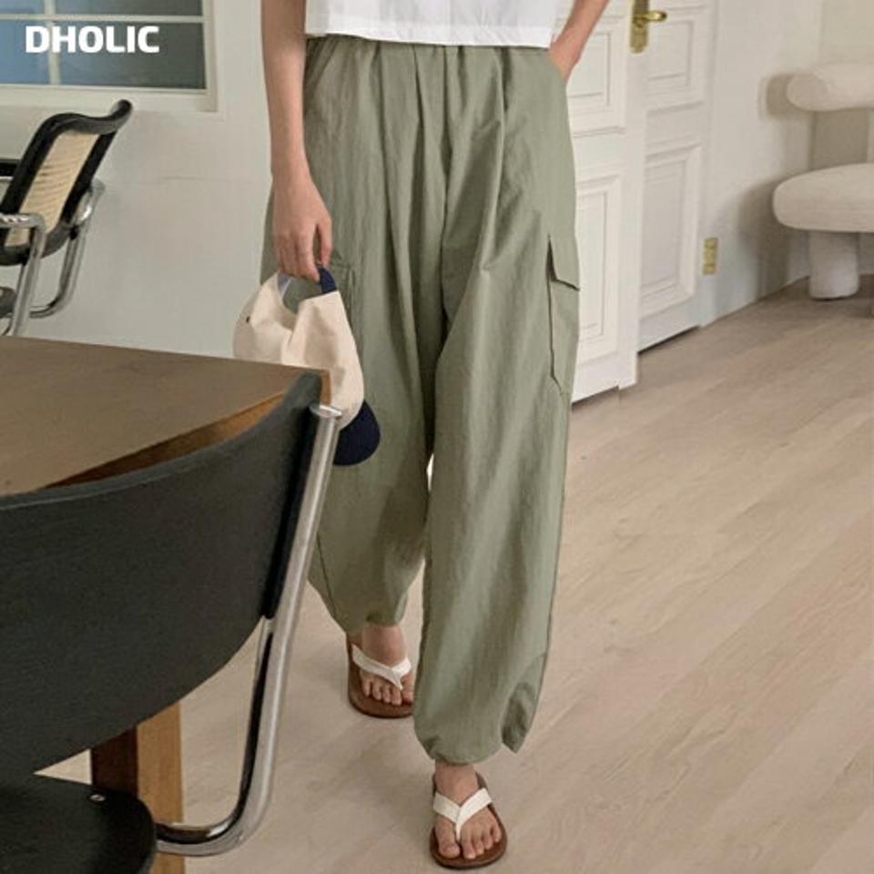 2WAYナイロンワイドカーゴパンツ・p005435 レディース 【pt】 韓国ファッション ボトムス パンツ ロング丈 ハイウエスト 2WAY ジョガー カーゴポケット ワイド ストレート ナイロン 無地 ストリート レトロ 春 夏 カジュアル MKT
