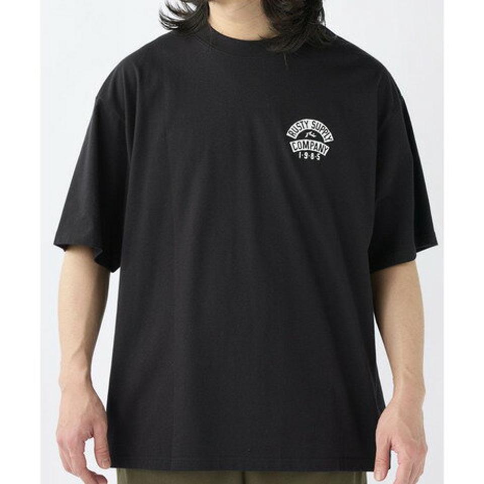 【2点で10%OFFクーポン対象!5/25まで】ラスティ(RUSTY)(メンズ)半袖Tシャツ メンズ ワイドフィット 吸汗速乾 UVカット 913504BLK