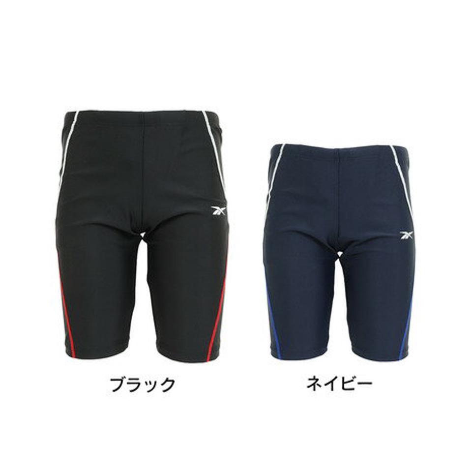 リーボック(REEBOK)(キッズ)スクール水着 ジュニア 子 水泳 ステッチ入りロング丈パンツ 123-391
