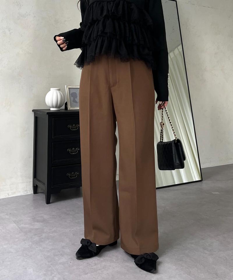 ハイウエストセンタープレスタックパンツ