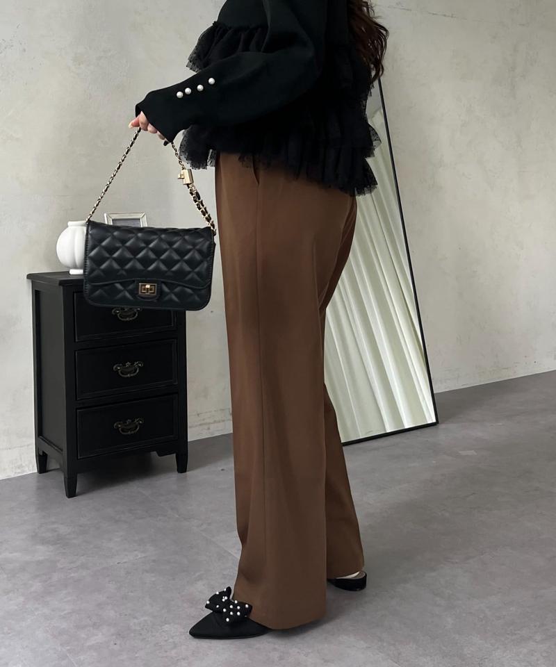 ハイウエストセンタープレスタックパンツ