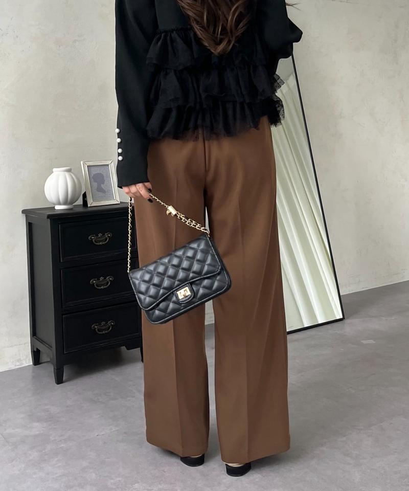 ハイウエストセンタープレスタックパンツ