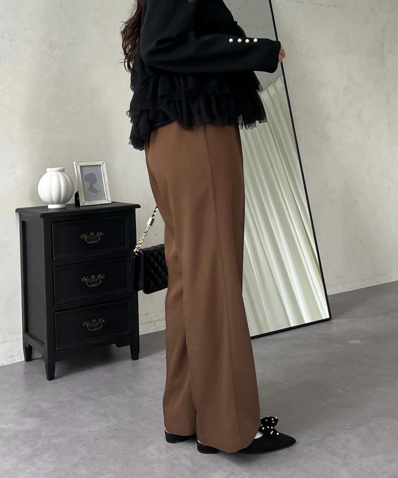 ハイウエストセンタープレスタックパンツ