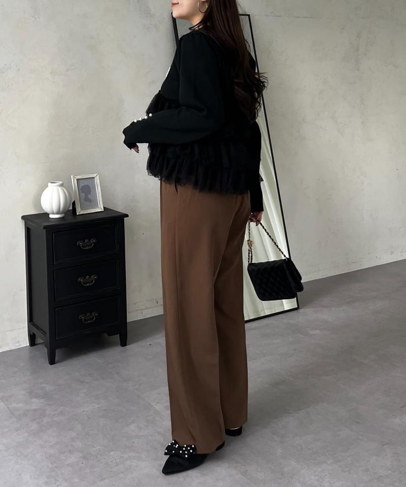 ハイウエストセンタープレスタックパンツ