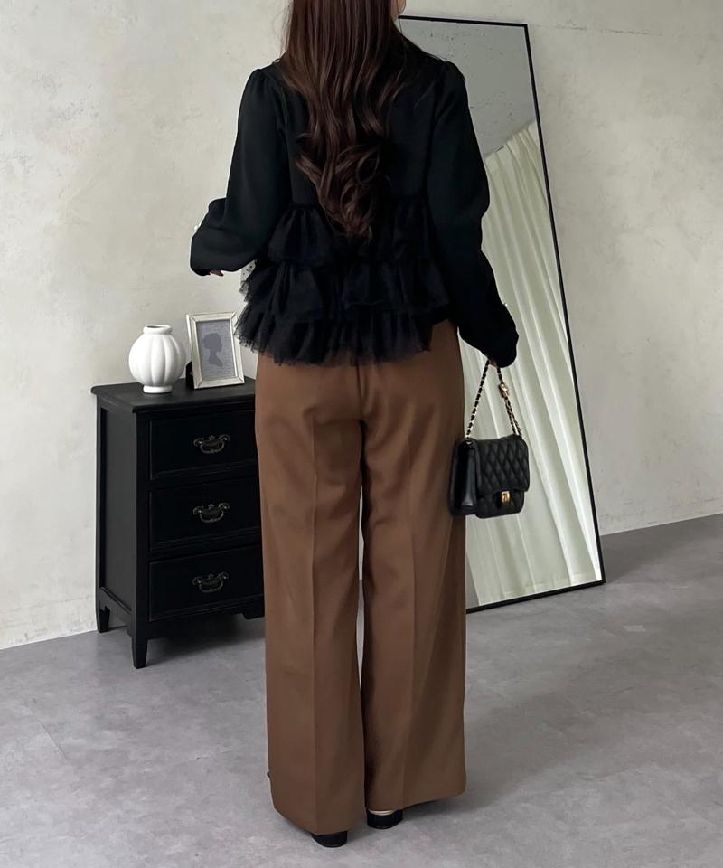 ハイウエストセンタープレスタックパンツ