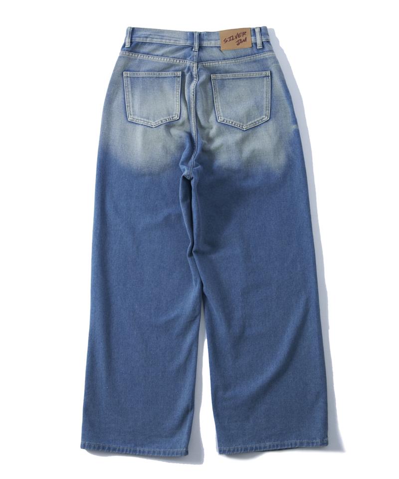 【UNISEX/サイズ展開あり】スラッシュポケットブラストワイドデニム