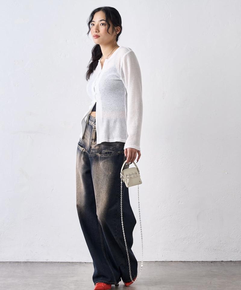 【UNISEX/サイズ展開あり】スラッシュポケットブラストワイドデニム