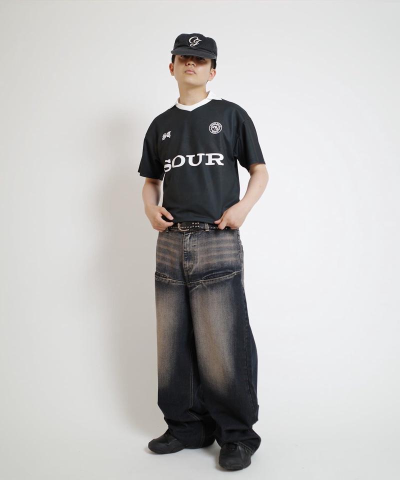 【UNISEX/サイズ展開あり】スラッシュポケットブラストワイドデニム