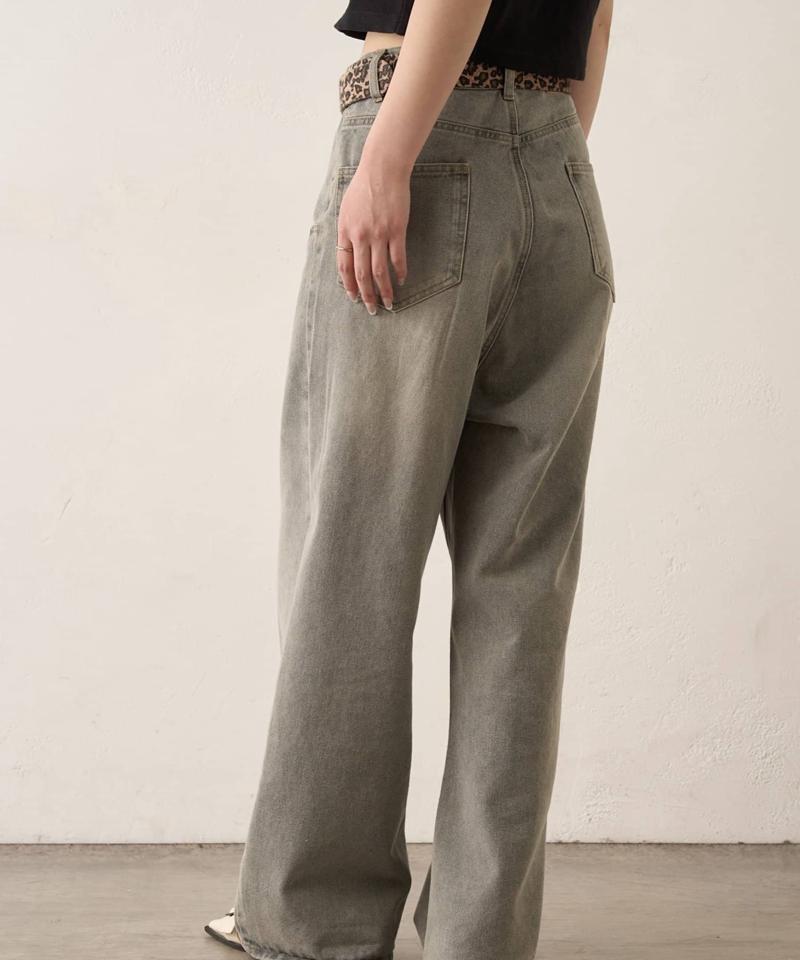 【UNISEX/サイズ展開あり】スラッシュポケットブラストワイドデニム